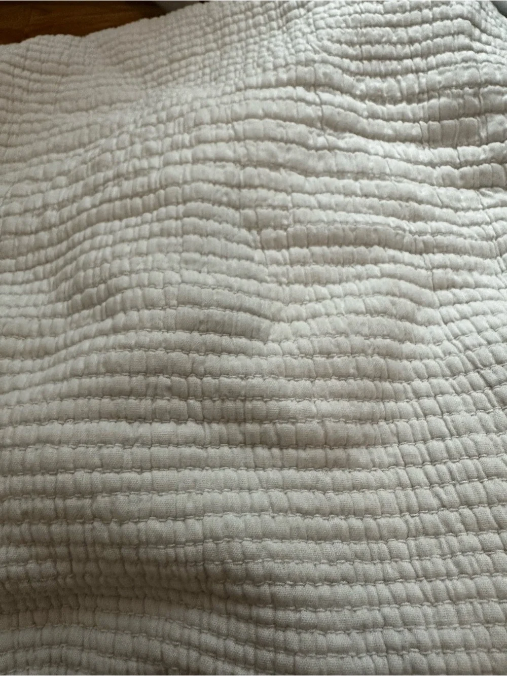 Textured Cream Quilted Coverlet for standard changing pad